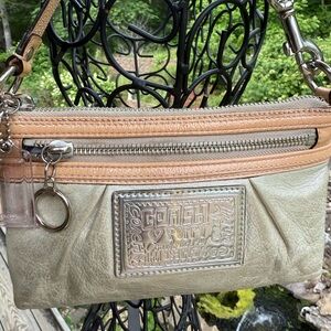 Coach Poppy Metallic Leather Wristlet